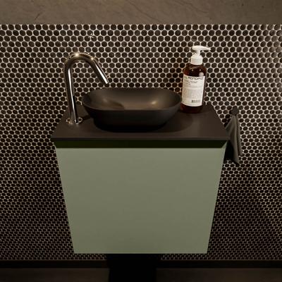 MONDIAZ FOWY toiletmeubel 50cm kleur army. Waskom positie links kleur urban | urban. Met 1 kraangat