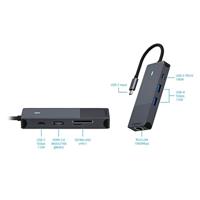 Rapoo 8in1 USB-C Multiport Adapter Zwart - thumbnail