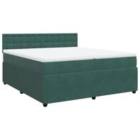 Boxspring met matras fluweel donkergroen 200x200 cm - thumbnail