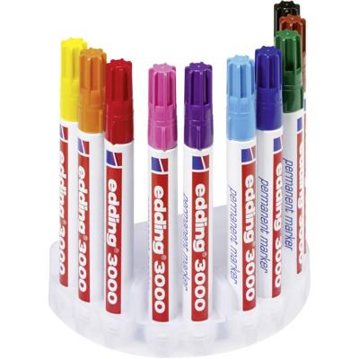 Edding 3000 4-3000-10 Permanent marker Geel, Oranje, Rood, Roze, Lila, Lichtblauw, Blauw, Groen, Bruin, Zwart Watervast: Ja