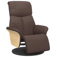 Fauteuil verstelbaar met voetensteun kunstleer bruin - thumbnail