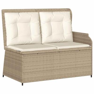 3-delige Loungeset met kussens poly rattan beige