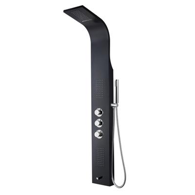 Aloni douchepaneel - 160x46x20cm - handdouche - massagejets - uitloopkraan - zwart ZLZ102