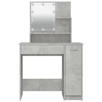 Kaptafel met LED-verlichting 86,5x35x136 cm betongrijs - thumbnail