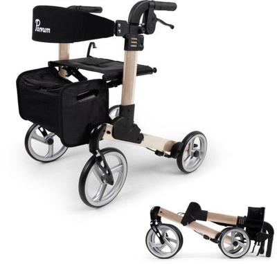 Parvum Luxo Rollator Small- Luxe dubbel opvouwbare rollator (6,9kg)-Champagne