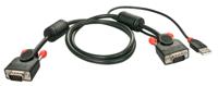 LINDY 33771 KVM aansluitkabel [1x VGA-stekker 1x VGA, USB 2.0-stekker A] 2.00m zwart - thumbnail