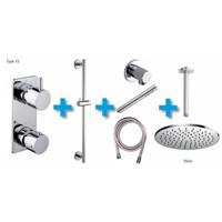 Inbouw Regendouche Amon Round Set Type 12 Aqua Splash - thumbnail