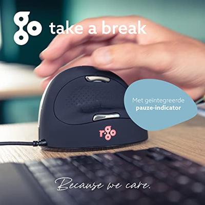R-Go Tools R-Go HE Break Mouse, Ergonomische , Anti-RSI software, Groot (Handlengte boven 185mm), Li