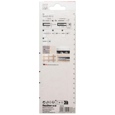 Fischer 045478 N 8 x 100/60 S K NV Spijkerplug 100 mm 8 mm 1 set(s) Fischer 045478 N 8 x 100/60 S K NV Spijkerplug 100 mm 8 mm 1 set(s)