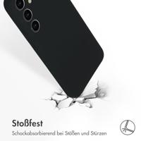 Accezz Liquid Silicone Backcover Samsung Galaxy S24 Plus Telefoonhoesje Zwart - thumbnail