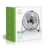 Metalen Miniventilator | 15 cm Diameter | USB-Voeding | Chroom - thumbnail