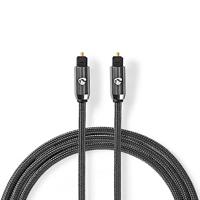 Optische Audiokabel | TosLink Male | TosLink Male | 5.00 m | Rond | Gevlochten | Gun Metal Grijs | Cover Window Box - thumbnail