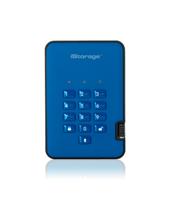 iStorage diskAshur2 SSD 128GB Blauw - Veilige draagbare Solid State Drive - Beveiligd met een wachtwoord - Stofdicht en waterdicht - Hardwarematige versleuteling - thumbnail