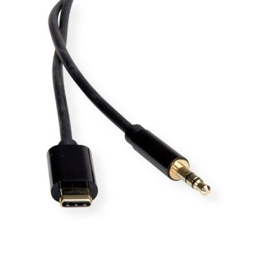ROLINE Adapter Kabel USB Type C - 3.5mm Audio, Male/Male, zwart, 3 m ROLINE Adapter Kabel USB Type C - 3.5mm Audio, Male/Male, zwart, 3 m