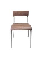 Originele stoel walnoot parelwit per 2 stuks - thumbnail