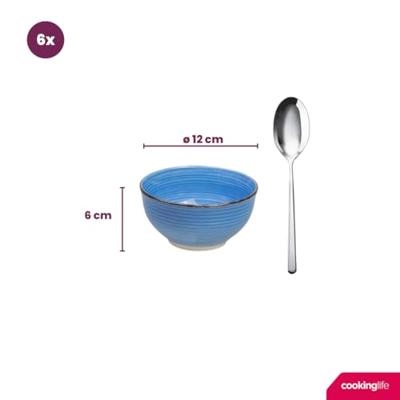 Cookinglife Kleine kommen Delice Blauw ø 12 cm - 6 stuks