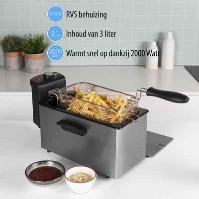 Tristar FR-6946 Friteuse 3L 2000W RVS/Zwart