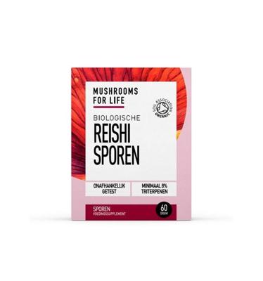 Mushrooms for Life Reishi sporen poeder bio 60 Gram