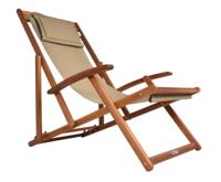 Ligstoel Crème Acaciahout 94x60x94cm - thumbnail