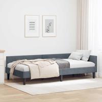 Hoekbedframe Donkergrijs 90 x 200 cm Velvet en Engineered hout - thumbnail