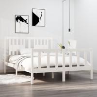 Bedframe massief hout wit 140x190 cm - thumbnail