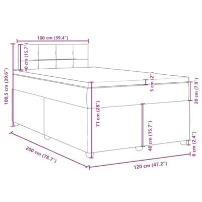 Boxspring met matras stof lichtgrijs 120x200 cm