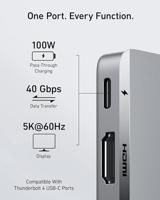 Anker USB C-hub voor MacBook, Anker 547 USB-C Hub (7-in-2), compatibel met Thunderbolt 4 USB C-poort, 4K HDMI, USB C en 2 USB A datapoorten voor MacBook Pro 13 inch, MacBook Air M1/M2 en meer - thumbnail