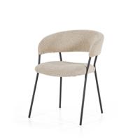 Eleonora Eetkamerstoel 'Luka' Bouclé, kleur Taupe - thumbnail