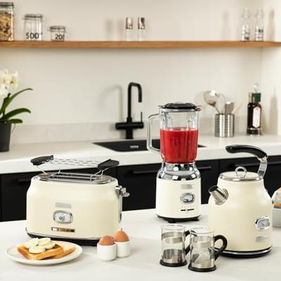 Westinghouse Retro waterkoker + broodrooster 2 sleuven + blender - wit