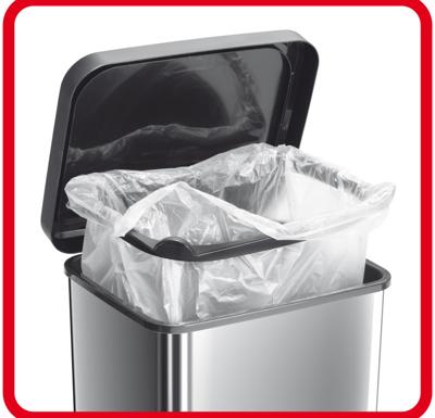 Rotho Paso Pedaalemmer 40L Rood Metallic