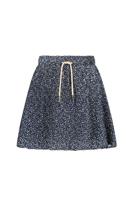 Like Flo Meisjes rok crinkel plissee bloemen AOP - Navy blauw - thumbnail