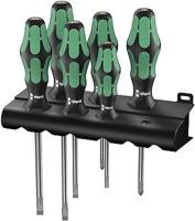 Wera schroevendraaierset 334/335/6 kraftform plus, lasertip met rek (zwart/groen, 6-delig) - thumbnail