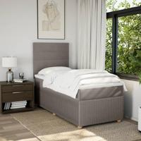 Boxspring met matras stof taupe 90x190 cm - thumbnail