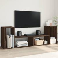 Tv-meubelen 2 st 75x30x50 cm bewerkt hout bruin eikenkleurig - thumbnail