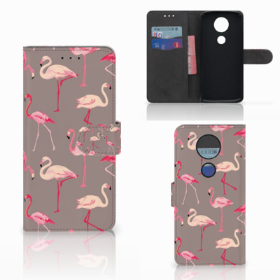 Motorola Moto E5 Plus Telefoonhoesje met Pasjes Flamingo