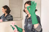 Vileda Dermo Plus “L” Handschoenen Groen Katoen, Nitril - thumbnail