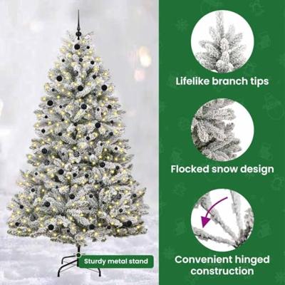 VidaXL Kunstkerstboom met 300 led groen en wit 240 cm pvc en metaal