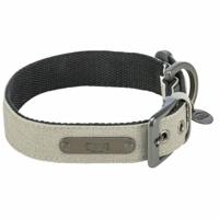 TRIXIE HALSBAND HOND CITYSTYLE EXTRA BREED KATOEN LICHTGRIJS 50-57X3,5 CM - thumbnail