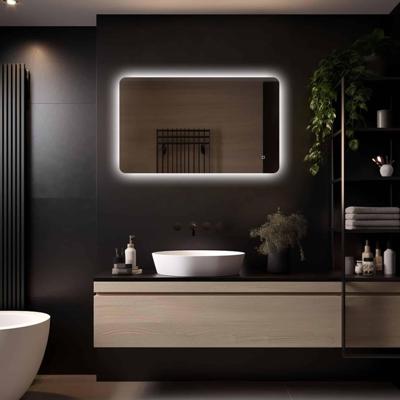 Loxa - Rechthoekige Badkamerspiegel Malaga met led 80x60cm - Dimbaar - 3 Led standen - Condensvrij vlak - Duurzame kwalieit - Eenvoudige installatie