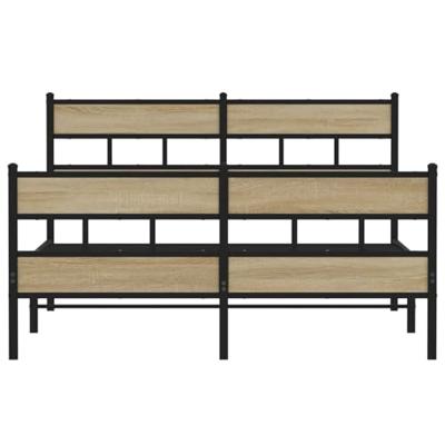 Bedframe zonder matras metaal sonoma eikenkleurig 135x190 cm Bedframe zonder matras metaal sonoma eikenkleurig 135x190 cm