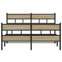 Bedframe zonder matras metaal sonoma eikenkleurig 135x190 cm - thumbnail