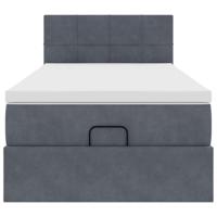 Ottoman bed met matras 100x200 cm fluweel donkergrijs - thumbnail