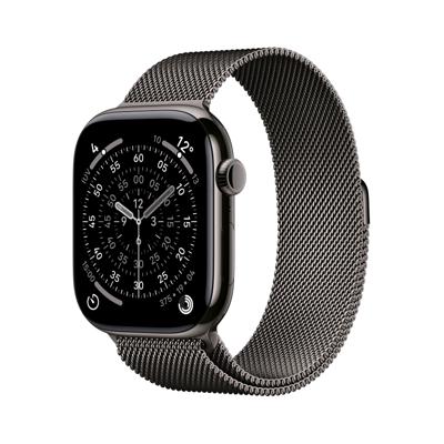 Apple Watch Series 11 GPS + Cellular - 46 mm - Slate Titanium kast - Slate Milanese Loop band - S/M