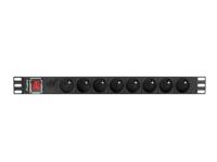 LANBERG RACK PDU 19" (1U, 16A, 8X 230V EN, 2m) stekkerdoos - thumbnail