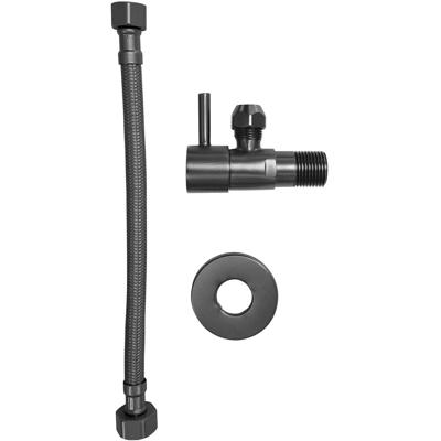 Xellanz Minimal Hoekstopkraan - 1/2x3/8 - met Flexibele Aansluitslang - 1/2x3/8 - 25cm - Gunmetal