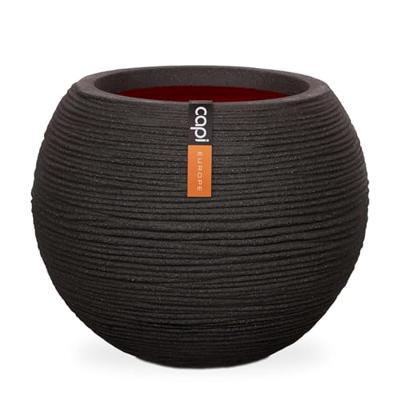 Capi Pot Bol Rib Ø40cm Zwart - thumbnail