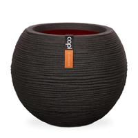 Capi bloempot nature rib bolvormig 40x32 cm zwart kblr270 - thumbnail