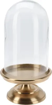 Stolp aluminium rond 14x28cm transparant, goud