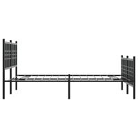 Bedframe met hoofd- en voeteneinde metaal zwart 140x200 cm - thumbnail