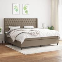 Boxspring met matras stof taupe 200x200 cm - thumbnail